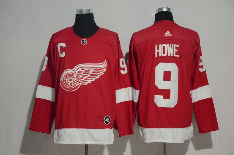 Men 2017 NHL Detroit Red Wings #9 Howe red Adidas jersey->detroit red wings->NHL Jersey